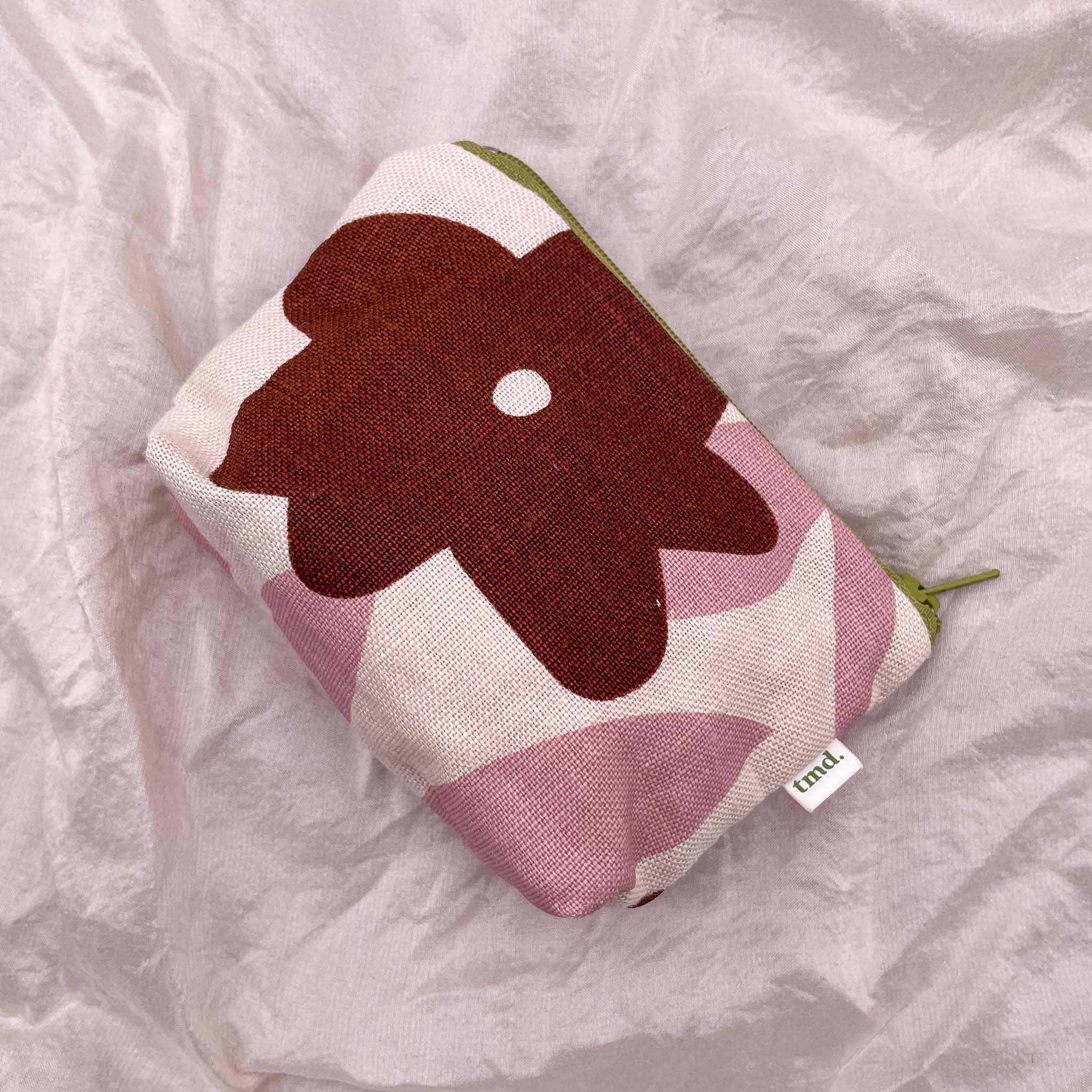 Little Bag - Abstract Floral in Dusty Pink and Chocolate